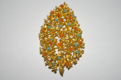 +MBA #25-596  Vintage Gold Plated Leaf Pin