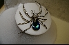 +  Large Blue Crystal Spider Pin