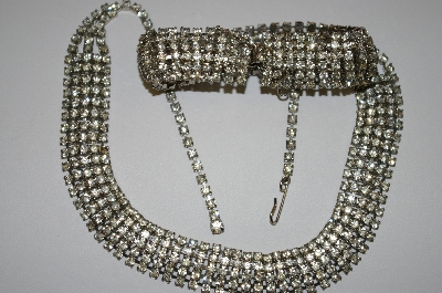 +MBA #25-575  "Vintage Clear Rhinestone 18" Necklace  & Bracelet Set