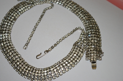 +MBA #25-575  "Vintage Clear Rhinestone 18" Necklace  & Bracelet Set