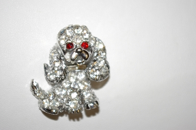 +MBA #25-796  Pell Vintage Clear Rhineston Poodle Pin