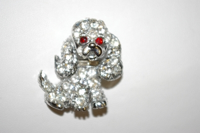 +MBA #25-796  Pell Vintage Clear Rhineston Poodle Pin