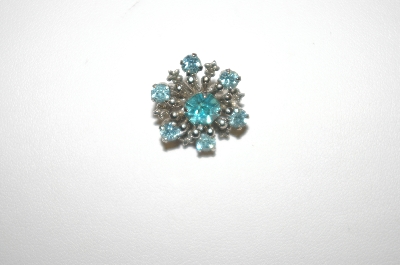 +MBA #24-128  2 Vintage Silver Tone Rhinestone Pins
