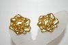 +MBA #6-1013   Avon Gold Tone Rose Clip On Earrings