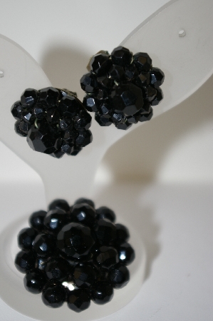 +MBA #6-1096   3 Piece Set Of Black Stone Vintage Jewelry