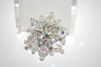 +MBA #6-1265  Vintage Silver Tone Crystal Pin