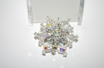 +MBA #6-1265  Vintage Silver Tone Crystal Pin