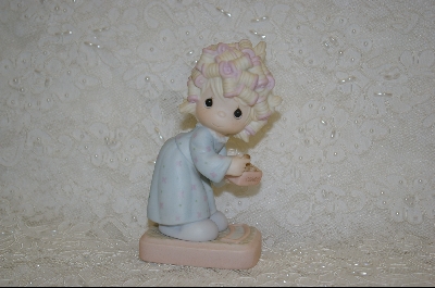 +MBA #PM    "Precious Moments 1986  The Spirt Is Willing, But The Flesh Is Weak"