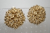 +MBA #6-1009 Vintage Large Gold Plated Clip On Earrings