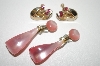 +MBA #6-1225  2 Pairs Vintage Pink Earrings