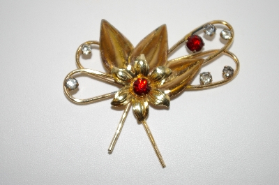 +MBA #6-1194  12K Gold Filled Vintage Rhinestone Pin