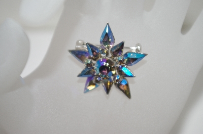 +MBA #6-1415  Coro Silver Tone AB Rhinestone Pin