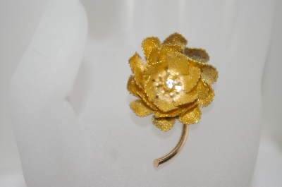 +MBA #6-1478  Vintage Gold Plated Flower Pin