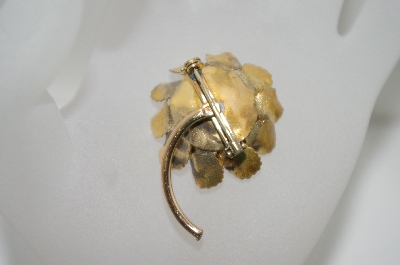 +MBA #6-1478  Vintage Gold Plated Flower Pin