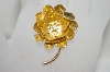 +MBA #6-1478  Vintage Gold Plated Flower Pin
