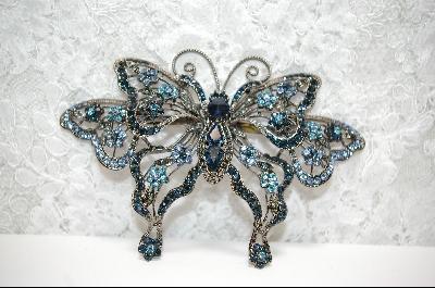 +  Blue Crystal Butterfly Pendant