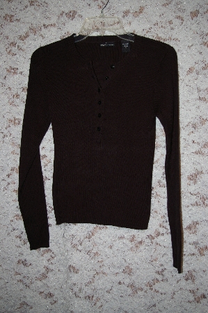 +MBA #5-1957   "Moda Black V-Neck Button Front Sweater