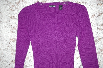 +MBA5 #1963  "Moda Purple V-Neck Pullover Ribbed Knit Sweater