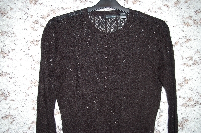 +MBA5 #1921  "Moda Black Button Front Pullover Knit Sweater