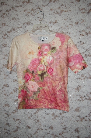 +MBA5 #1943  "Parisline Floral Short Sleve Knit Sweater