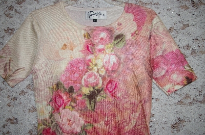 +MBA5 #1943  "Parisline Floral Short Sleve Knit Sweater