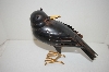 +MBA #5-1589E  " Unique Metal "Turning" Crow Figurine