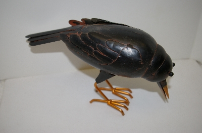 +MBA #5-1593D  "Unique Metal "Feeding Crow" Figurine