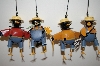 +MBA5-1609B    2003 Set Of 4 Metal Farmer Crow Collecta Bell Ornaments