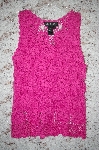 +MBA #5-1881  " Designer J.A.C. Pink Crochet Tank With Solid Pink Liner