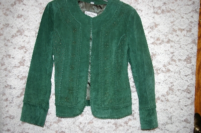 +MBA #5-1855  "Pamela McCoy Perforation Whipstitch Detail Suede Bolero Jacket
