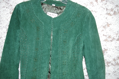 +MBA #5-1855  "Pamela McCoy Perforation Whipstitch Detail Suede Bolero Jacket