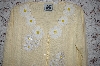 +MBA #A5-1847  "StoryBook Knits Limited Edition Light Yellow Floral & Bead Embelished Button Front Sweater