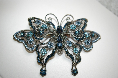 + Large Blue Crystal ButterFly Pin