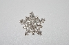 +MBA5 #1685A  Silver Plated Clear Rhinestone Snowflake Pin