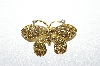 +MBA #5-1678  Gold Plated Rhinestone Butterfly Pin/Pendant