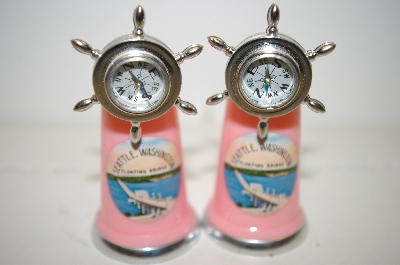 +MBA #33-075  "Vintage Plastic Seattle Salt & Pepper Shakers