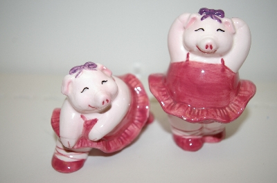 +MBA #33-108  "Pink Pig Balarina Salt & Pepper Shakers