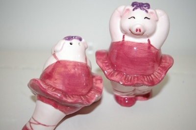 +MBA #33-108  "Pink Pig Balarina Salt & Pepper Shakers