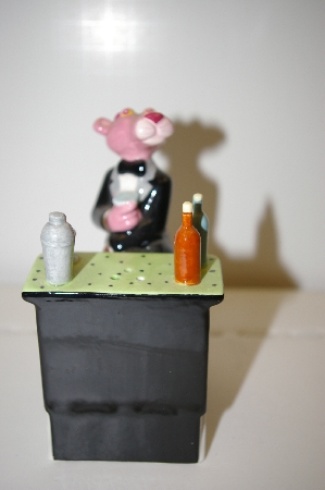 +MBA #33-166  "1998 Pink Panther On A Bar Stool & Bar Salt & Pepper Shakers