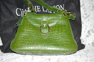 +MBA #34-153   "Leaf Green Charlie Lapson "Victoria" Hand Bag