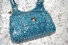 +MBA #34-171   2004 Teal Nine West  Croco Style Hand Bag