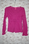 +MBA #34-004  Mauve Thclia  Cotton Long Sleve Top With Crochet Trim 