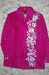 +MBA #34-025  "Pink Bob Mackie Floral Embroidered Suede Coat