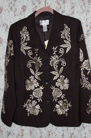+MBA #35-09  "Black Victor Costa Rayon Embroidered Jacket