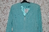 +MBA #35-036  "Blue Pamela McCoy Soft Suede Rhinestone Embelished Jacket