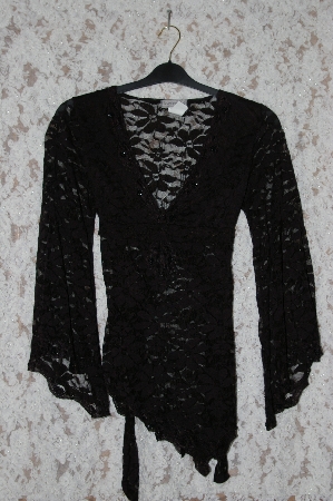 +MBA #35-007  "Black Body Central Beaded Lace Tunic
