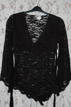 +MBA #35-007  "Black Body Central Beaded Lace Tunic