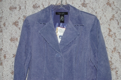 +MBA #36-066  "French Blue Dialogue 2 Way Stretch Suede Jacket