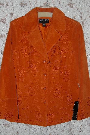 +MBA #36-016   "Cumin Bernardo Floral Embroidered Suede Jacket