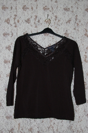 +MBA #36-004  "Black Boston Proper Stretch Top With Lace Trim